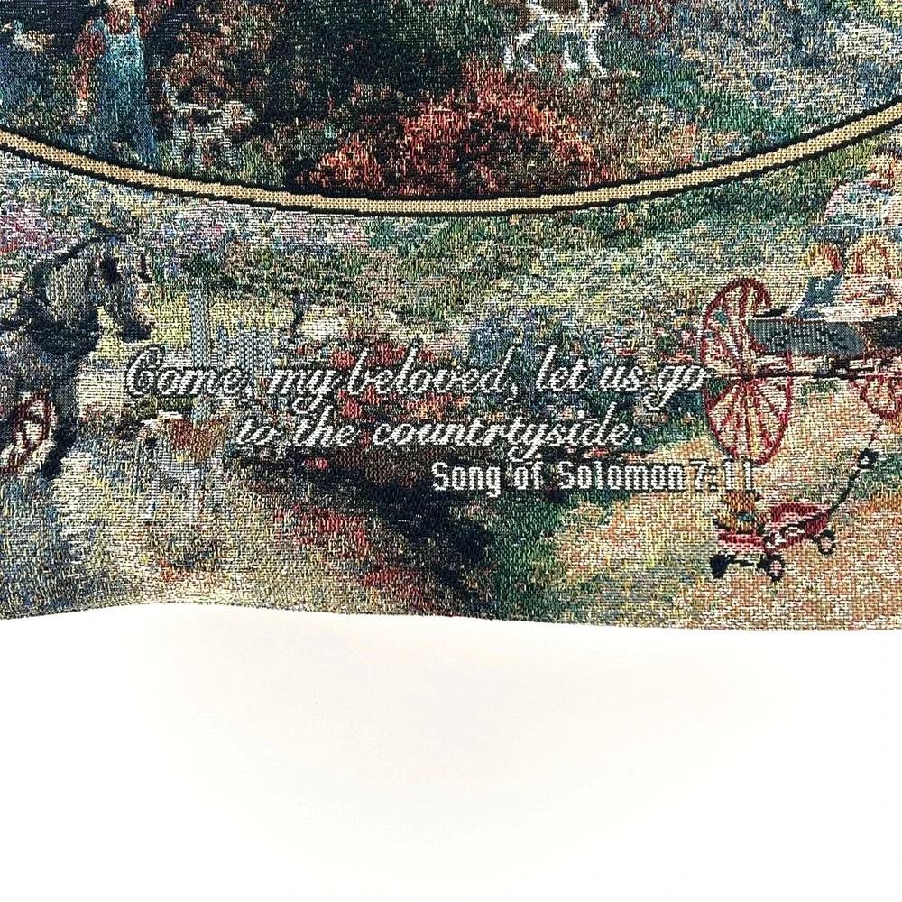 Thomas Kinkade Woven Tapestry Wall Hanging Song of Solomon 7:11 CountrysideDecor